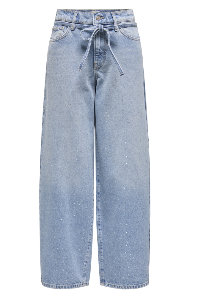 ONLGIANNA RHINEST MW STRAIGHT REA D 15357230 LIGHT BLUE DENIM/RHINESTONE